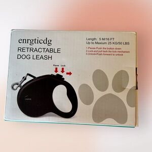 Retractable Black 16’ Dog Lease Small Medium Dogs Up to 50 lbs New